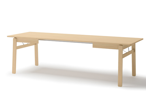 Großer Esstisch rechteckig Japandi Stil 149–269 cm Eiche hell PAPHO