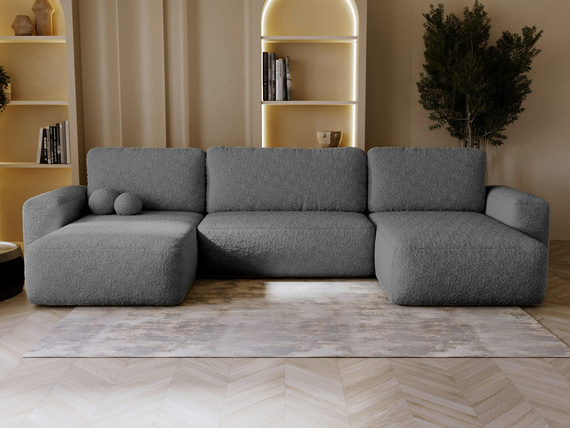 Graphit Bouclé Sofa U-Form TEDIS