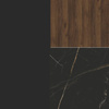 Kleiderschrank mit gerifflete COMO Breite: 59 cm Schwarz