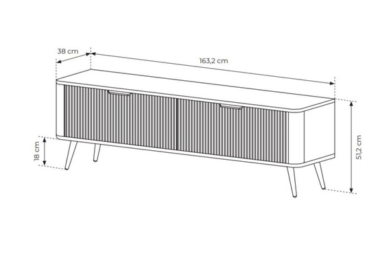 TV Schrank mit Lamellen BELLO Schwarz