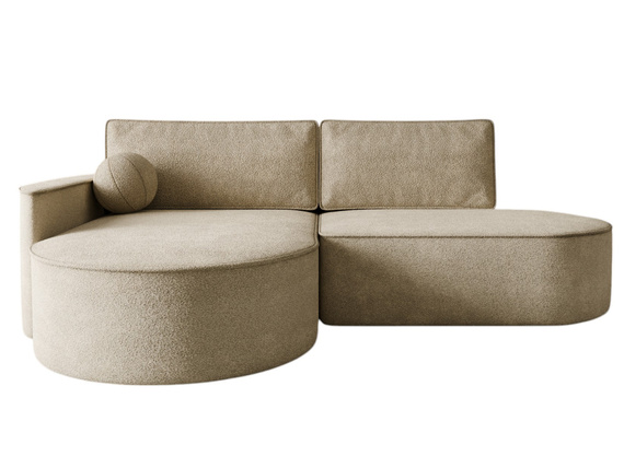 Ecksofa L Stilvolles Sofa mit abgerundeten Formen Beige MORENO