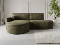 Hochwertiges Ecksofa L Eleganz trifft Komfort Olivgrün MORENO