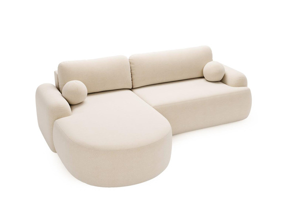 Ecksofa mit Schlaffunktion L Form OLIO Creme