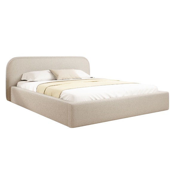 Elegantes Bett mit Kopfteil 160x200 Hellbeige