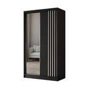 Schwebetürenschrank mit Lamelle MALTA Schwarz + Weiß