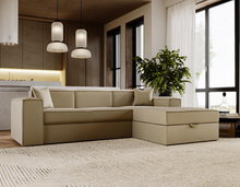 Ecksofa L-form SANTO Beige Velvet