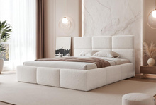 Luxus-Bett mit Lattenrost Bouclé Weiß CANDE 140x200