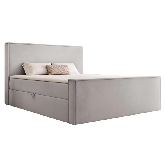 Luxus Boxspringbett mit Bettkasten 160x200 Grau 