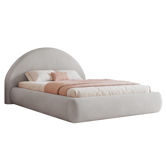 Polsterbett mit rundes Kopfteil Grau 200x200 