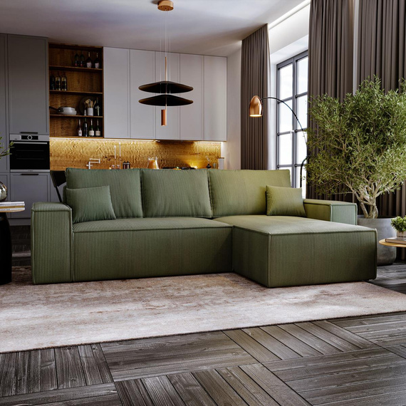 Ecksofa L-form MALAG Olivgrün