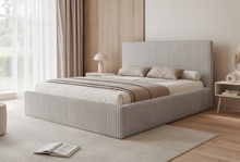 Design-Polsterbett mit Cordstoff ASTA 140x200 Grau