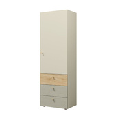 Kinderzimmerschrank mit 3 Schubladen Kaschmir/grün SKY