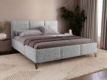 Komfort Polsterbett Doppelbett Retro Stil mit hohen Metallfüßen 140x200 LARAS