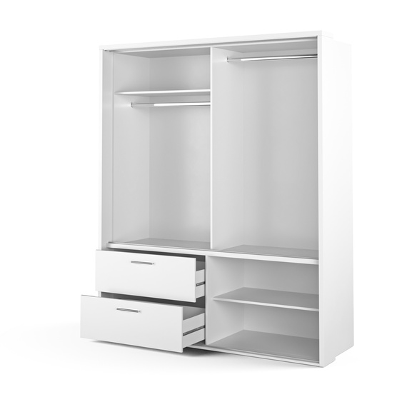 Kleiderschrank mit 2 Schubladen ARTI Weiß