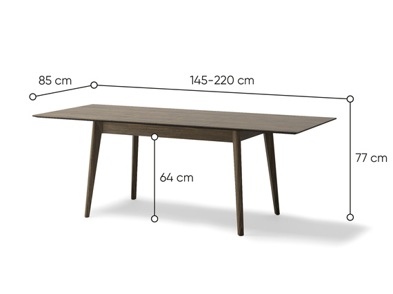 Rechteckiger Tisch ausziehbarer Eiche dunkel PAPHO