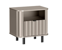 Nachttisch mit Schublade Lamellen Beige STYLS