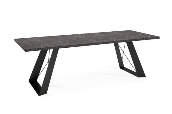 Design Esstisch 140–240 cm Schwarz Marmor LENO