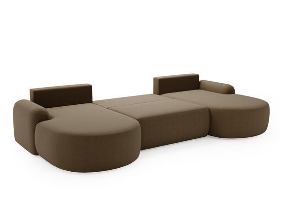 Große Ecksofa U Form OLIO Braun