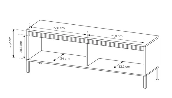 TV Schrank mit zwei Klappen und fronten gefräst JULO Beige