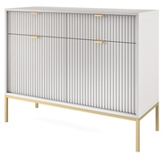 Kommode Schmal NANCY Grau+Gold