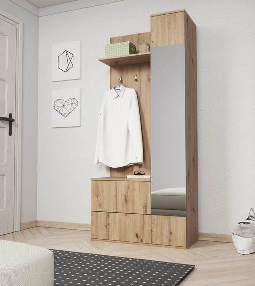 Garderoben-Set mit Kleiderbügel und Schuhregal CLAUS Artisan