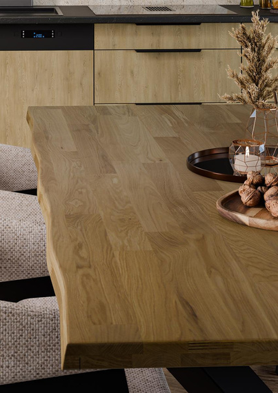 Industrial Esstisch aus Massivholz mit Metallgestell BERGEN