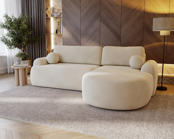 Elegantes Ecksofa L-Form OLIO Creme 