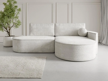 Ottomane Rechts \ boucle \ Weiß