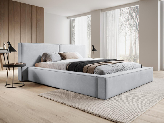 Polsterbett mit Bettkasten Praktisch HEVEN 200x200 Grau