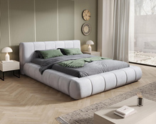 Polsterbett Designer Bett PALOS Velvet mit Bettkasten Grau