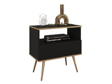 mit Schublade, Glamour Stil Möbel POLO, Beige/Schwarz/Weiß