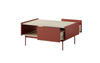 Couchtisch mit Schubladen ZOTI Eiche Linea+Rot