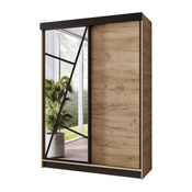 Schwebetürenschrank mit Spiegel TORET Eiche Craft