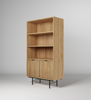 Bücherregal mit Türen Eiche hikora Japandi Stil COLGO