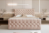 Komfortables und stilvolles Boxspringbett aus Velvet Rosa 140x200 MIAMI