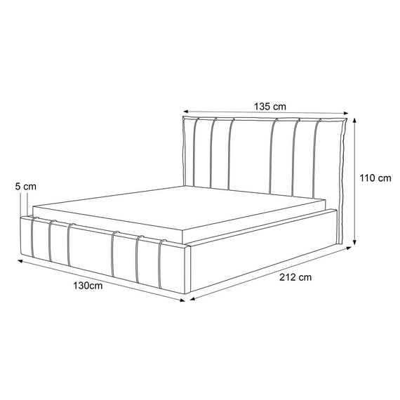 Elegant Designerbett mit Bettkasten Schwarz 120x200 GINNY