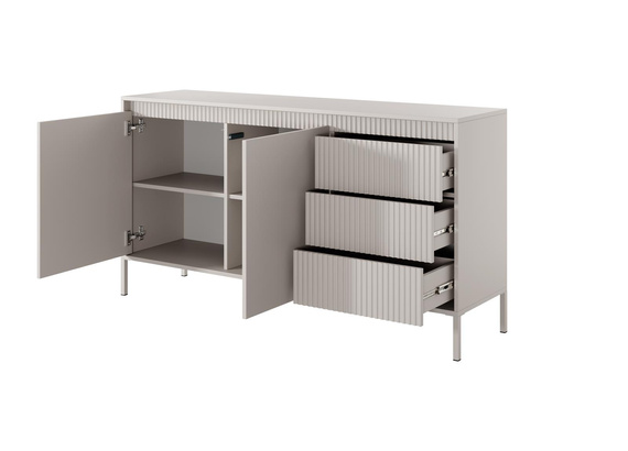 Kommode mit Lamellen JULO Beige