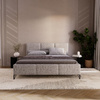 Designerbett geflechtartiger Stoff im Retro-Stil 160x200 Graphit LARAS