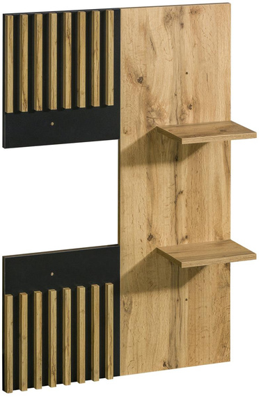 TV-Schrank mit Lamellen. Eiche wotan/schwarz PUCCI