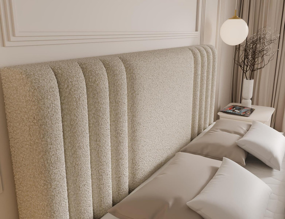 Elegant Hellbeige Kontinentalbett 180x200 mit topper SARA