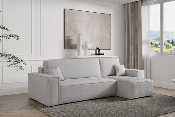 Ecksofa mit universelle Ottomane und Schlaffunktion KARL Grau