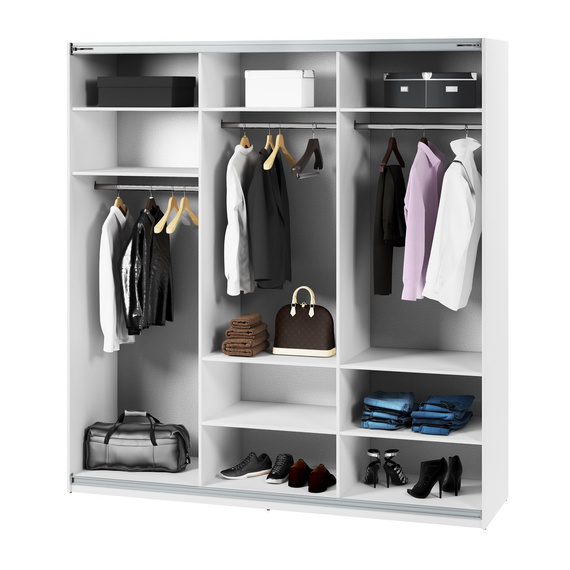 Schwebetürenschrank mit Spiegel LAVIAS Weiß