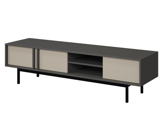 TV-Tisch mit 3 Türen und Hohe Beige/Anthrazit MALTS