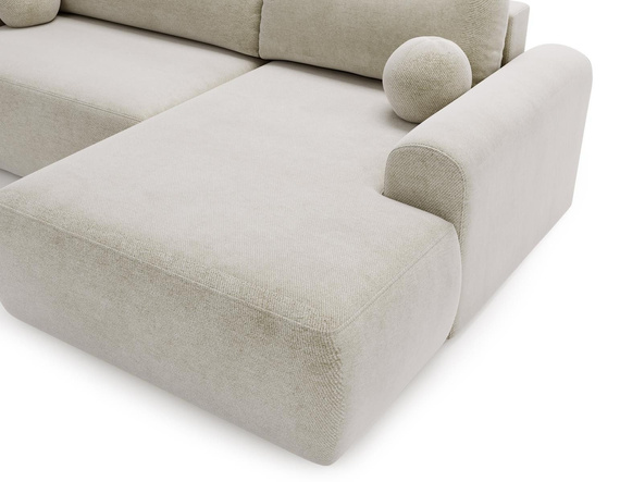 Design Ecksofa in modernem stil velvet hellbeige rechts AURA