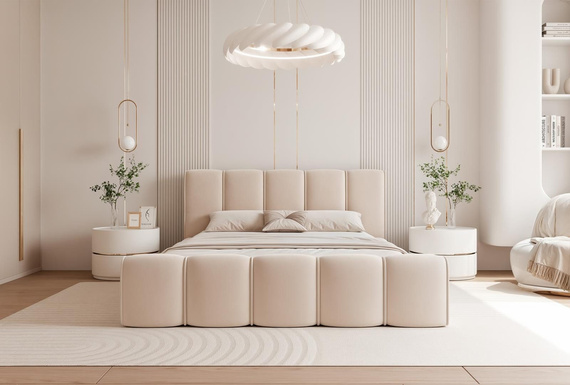 Bubble Design Gepolstertes Bett 120x200 Grau Chenille HERME