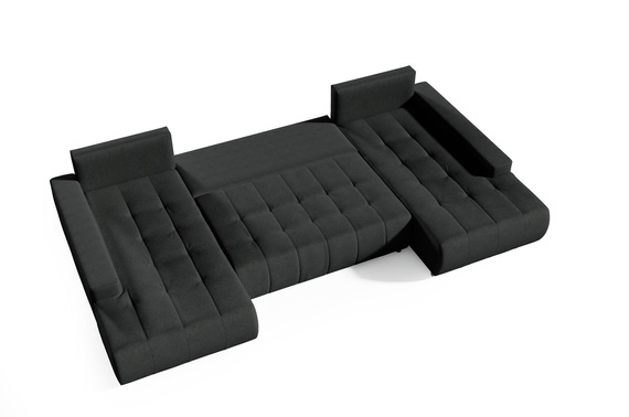 Großes Ecksofa in U-Form für Wohnzimmer MONA Beige