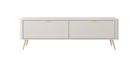 TV-Schrank zweitürig mit gerifflete Front beige BELLO