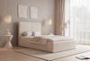 Creme Polsterbett mit Stauraum Metallrahmen 120x200 SAONA