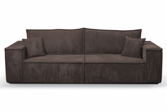 Schlafsofa mit Bettkasten und Cordstoff MONA Braun