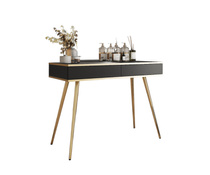 Eleganter Schminktisch mit goldenen Beinen POLO Schwarz
